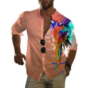 Mens Hawaiian Shirt Print Men'S Social Shirt Hawaiian Beach Long Sleeve Lapel Oversized Tops Male Clothes Casual