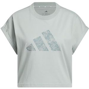 adidas Mujer WESTERN FLORALS BIG LOGO GRAPHIC T-SHIRT, Wonder Sage, XL