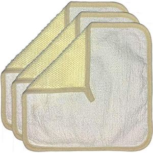 3 stuks 12 inch Grote XL Zachte Weave & Bamboe Vezel Thuis Douche Spa Exfoliërende Gezicht en Lichaam Wasdoeken, Dubbelzijdig Met Exfoliërende Scrub - Verwijder Dode Huid - Geweldig voor Huid in Bad