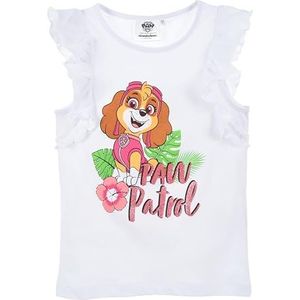 PAW PATROL Meisjes T-shirt shirt met Skye motief zomer (DE/NL/SE/PL, Numerisch, 110, regular, fuchsia), wit, 110