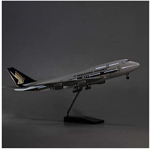 Voorgebouwd Modelvliegtuig 47 Cm Vliegtuig Model Speelgoed Fit Voor B747 AI 1 150 Schaal Spuitgieten Hars Legering Vliegtuig Met Verlichte Wielen Vliegmodel Bouwpakket (Color : B)