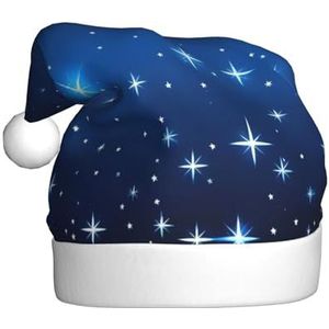 MYGANN Blauwe Ster Patroon Unisex Kerst Hoed Voor Thema Party Kerst Nieuwjaar Decoratie Kostuum Accessoire