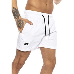 Redbridge Hoogwaardige zwembroek, sneldrogende zwemshorts met verstelbare tailleband, wit, L