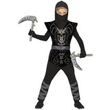 Ninja & Samurai Kostuums | Dodelijke Skull Ninja Dead Li Kind Kostuum | 7-9 jaar | Halloween | Verkleedkleding