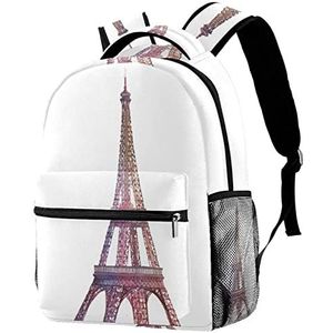 Rugzak Lichtgewicht Daypack Rugzak voor Shool Eiffeltoren Patroon