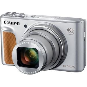 Canon PowerShot SX740 HS Lite Digitale camera (20,3 MP, 40x optische zoom, inklapbaar 3inch scherm, DIGIC 8, EVF, 4K, ultra-hd, wifi, bluetooth, automatische sluitertijd, diafragmavoorkeuze), Zilver