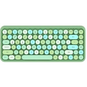 QPSJXN Bluetooth toetsenbord 308i Wireless Bluetooth 18/84 rond toetsenbord met draagbaar numeriek toetsenbord voor laptop, tablet en Android-apparaten (Mixed Color Green)