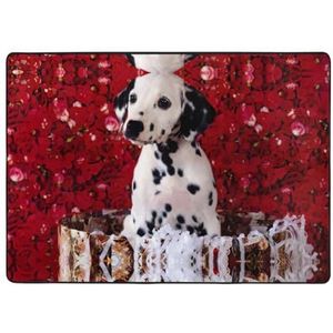 EdWal Dalmatische puppy print groot tapijt, flanel mat, indoor vloer tapijt tapijt, voor nachtkastje eetkamer decor 203x148 cm