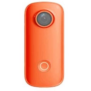 Kleine actiecamera waterdicht Mini-duimcamera 1080P30FPS / 4K30FPS H.265 12MP 2.4G WiFi 30M waterdichte behuizing Action Sport DV-camcorder (Size : C100 Add 32GB, Color : Orange)