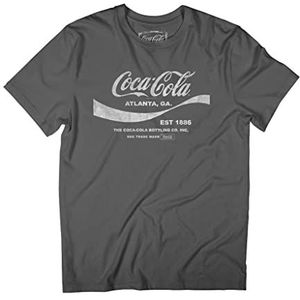 Coca Cola Drink 1886 T-shirt voor heren, houtskool, M
