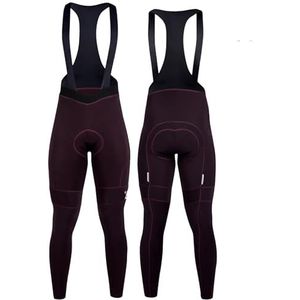 Winter Fietsen Bib Broek Thermische Fleece Mens Lange Outdoor Fiets Bibs Fiets Kleding Broek Voor Outdoor Fietsen, Donkerrood, XL