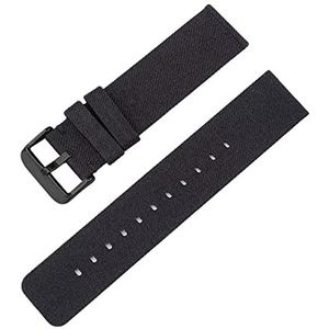 Horlogebandjes voor mannen en vrouwen, horlogeband 12-22 mm heren dames snoepkleur geweven nylon canvas horlogeband vervanging elegante zweetabsort horlogeband (Color : Black black Clasp, Size : 12m