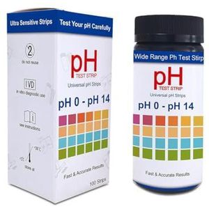 100 stuks pH-teststripset, universeel gebruik (pH 0-pH 14), gevoelige pH-test voor speeksel en urine
