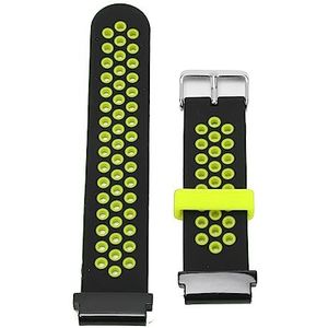 Horlogeband Verstelbare 22 Mm Metalen Gesp Zweetbestendige Ademende Siliconen Band voor Sporthorloge (Zwart groen)