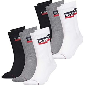 Levis Unisex sokken Regular Cut 120SF SPRT LT 6 Pack, wit/grijs/zwart (001), 39/42 EU
