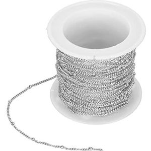 19.6 Voeten Bead Chain Rvs Sieraden Maken Diy Link Chain voor Ketting Armband Enkelband Staal Kleur, Kunststof