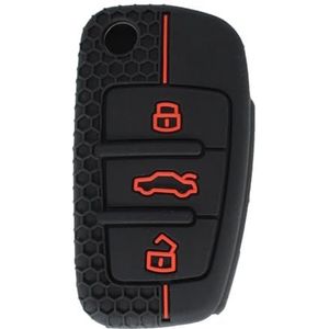 Hoes Autosleutel 3-knops Siliconen Auto-afstandsbediening Sleutelbehuizing Voor A1 S1 A2 A3 S3 A5 A6 RS4 TT Q3 Q7 2005 2006 2007 2008 2009-2013