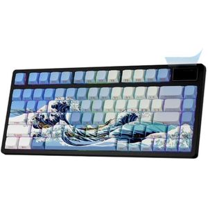 QPSJXN Low Profile mechanisch gamingtoetsenbord L75 Pro draadloos zwart design tri-mode aansluiting afdichting toetsenbord (wit)