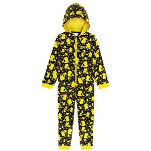 Pokemon Pikachu Onesies voor Jongens en Meisjes One Piece Kids Sleepsuit Jumpsuits Tieners (Zwart/Geel, 4-5 Jaar)