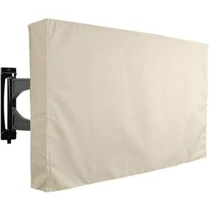 WLTYSM TV-afdekking buitenzwembad, weerbestendige tv-hoes om tv-scherm te beschermen, stofdicht en waterdicht, algemene meubelhoes, tv-displaybeschermers (beige, 50 tot 52 inch)