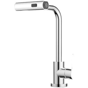 Waterval Keukenkraan Warm en Koud Mixer Swivel Roestvrij Staal (Zilver)