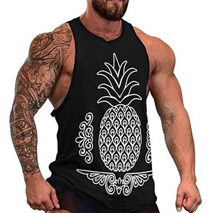 Pineapple Art Tanktop voor heren, mouwloos T-shirt, pullover, gymshirts, workout zomer T-shirt