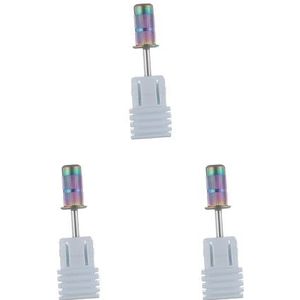 3 Set van RVS Schuren Band Doorn Bit voor Nail Boor Machine Acryl Nail Regenboog, 0,5 x 0,25 inch