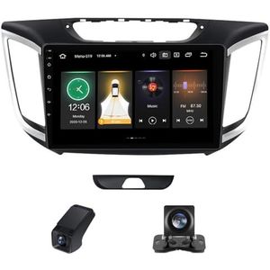 Autoradio 2 Din Bluetooth met Carplay en Android Auto,geldt voor Hyundai Creta IX25 2015-2019 9 inch met touchscreen stereo auto ondersteunt RDS GPS stuurbediening Achteruitrijcamera(A,NF-1)