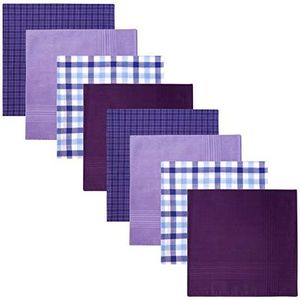 Retreez 8 stuks puur katoen gemengde zakdoeken voor heren cadeauset, Gemengde set A5a005, Eén maat