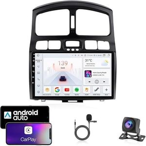 Android 13 Dubbel Din Auto Stereo Touchscreen Auto Stereo Voor Hyundai Classic Santa Fe 2006-2015 Met Bluetooth GPS Navigatie WiFi FM Radio USB/SWC/Plug en Play Ondersteuning Carplay&Android Auto(8 Co