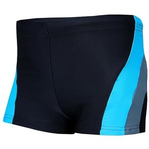 Aquarti Jongens Korte Zwembroek Zijde Bies Kinderen Zwem Shorts, Zwart/grijs/lichtblauw, 134