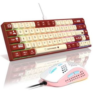 MAMBASNAKE AJAZZ AK680 Mechanical Keyboard, 68 Key 60 Percent Hot Swappable Gaming Keyboard + 6 Adjustable DPI 6400 Gaming Mouse with 6 RGB Light, for PC/Mac/Laptop Gamer (Brown Tactile Switch)