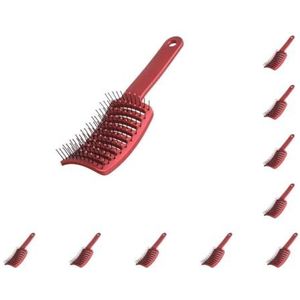 10 set van Geventileerde Haar Borstel Kam Anti-Statische Hoofdhuid Massage Nat Kappers Schoonheid Gezonde Styling Tools Ontwarren Sneldrogend Rood