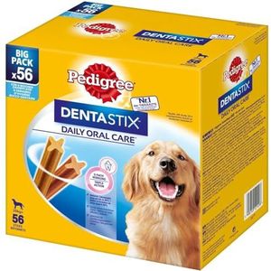Pedigree DentaStix hondensnack voor grote honden, 1 verpakking van 56 stuks (1 x 2,16 kg)