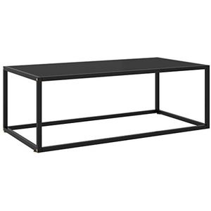 XGWKCNV Furniture select-Salontafel Zwart met Zwart Glas 100x50x35 cm