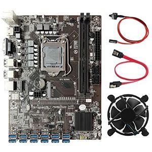 AMIUHOUN B250C 12 P Moederbord voor LGA1151 12 USB3.0 PCIE GPU Slot+ Kabel+Schakelaar Kabel
