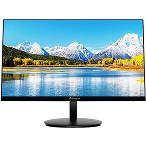 Norcent 24 inch computer frameloze monitor, 75Hz Full HD 1920 x 1080P IPS LED-display, HDMI VGA-poort, 178 graden kijkhoek blauw licht filterfunctie, 100 x 100 mm VESA monteerbaar, MN24-H