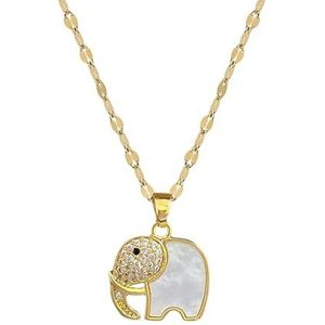 316L roestvrij staal Creatieve Leuke Olifant Hanger Ketting Voor Vrouwen Meisje Mode Sleutelbeen Ketting Choker Sieraden Cadeau