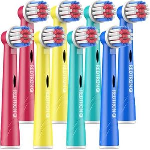 REDTRON set van 8 kindertandenborstelkoppen voor Oral B, opzetborstels voor een diepe en precieze reiniging, vervangende opzetborstels voor elektrische tandenborstels