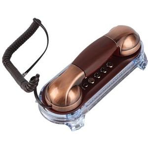 Wandgemonteerde drukknoptelefoon, antieke retro wandgemonteerde telefoon Vaste telefoon Vaste modetelefoon, Vaste telefoon Vaste modetelefoon voor thuis Hotelkantoor(Rood koper)