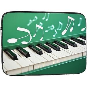 Laptop Sleeve Groen en Wit Piano Keys Slanke Laptop Case Cover Duurzame Aktetas Shockproof Beschermende Notebook Case 15 Inch
