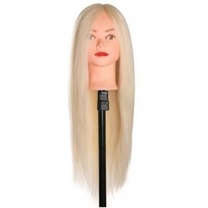 Kapperspoppen 60% echt mensenhaar 60 cm oefenhoofd blond for salon professionele styling hoofd kan worden gekruld