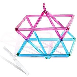 roze blauw tweekleurig splitsen helder water hexagram ster kwartspiramide 5-10 inch mokaba merkaba geluidstherapie meditatie yoga meditatie stressverlichting hoekframe percussie-instrumenten inclusief