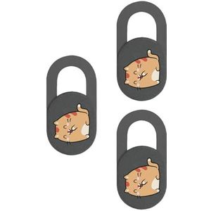 TQUXNGA 3Pcs Webcam Covers Slide Cartoon Kitten Camera Covers Voor Laptop PC Mobiele Telefoon Web Camera Privacy Protector Sticker