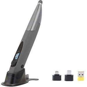 2.4G USB draadloze penvormige muis, draagbare capacitieve touchscreen penondersteuning handschriftfunctie slimme muis, voor tablet pc slimme telefoon - zilvergrijs
