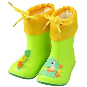 Regenschoenen for jongens en meisjes, regenlaarzen, waterdichte schoenen, antislip regenlaarzen(Color:Green+inner,Size:Size 17/17CM)