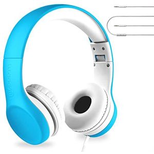 LilGadgets Kinderhoofdtelefoon voor school - on-ear opvouwbaar, blauw - bedrade hoofdtelefoon voor kinderen met microfoon, volumebeperking en ruisonderdrukking
