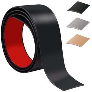 200 cm zelfklevende dorpelstang, flexibele deurdrempel, pvc, drempelovergangsstangen voor keuken/woonkamer, overgangsprofiel voor het verbinden van vloer/tegels/laminaat (4 cm, zwart)