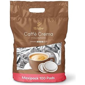 Tchibo Koffiepads, voorraadverpakking Maxipack, Caffè Crema vol, 100 stuks - 1 x 100 pads (koffie, evenwichtig en vol), duurzaam, geschikt voor Senseo machines
