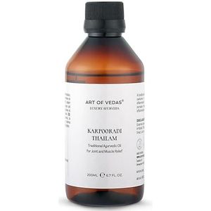 Kapooradi Thailam - 200 ml Ayurvedische olie voor ontspanning en pijnverlichting, natuurlijke remedie tegen spier- en gewrichtspijn - premium Art of Vedas Thailam